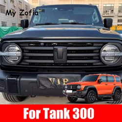 For Great Wall GWM Tank 300 2023 2024 2025 Car Front Emblem Badge Decals Black Steering Wheel Hub Logo Grille Cover Accessories