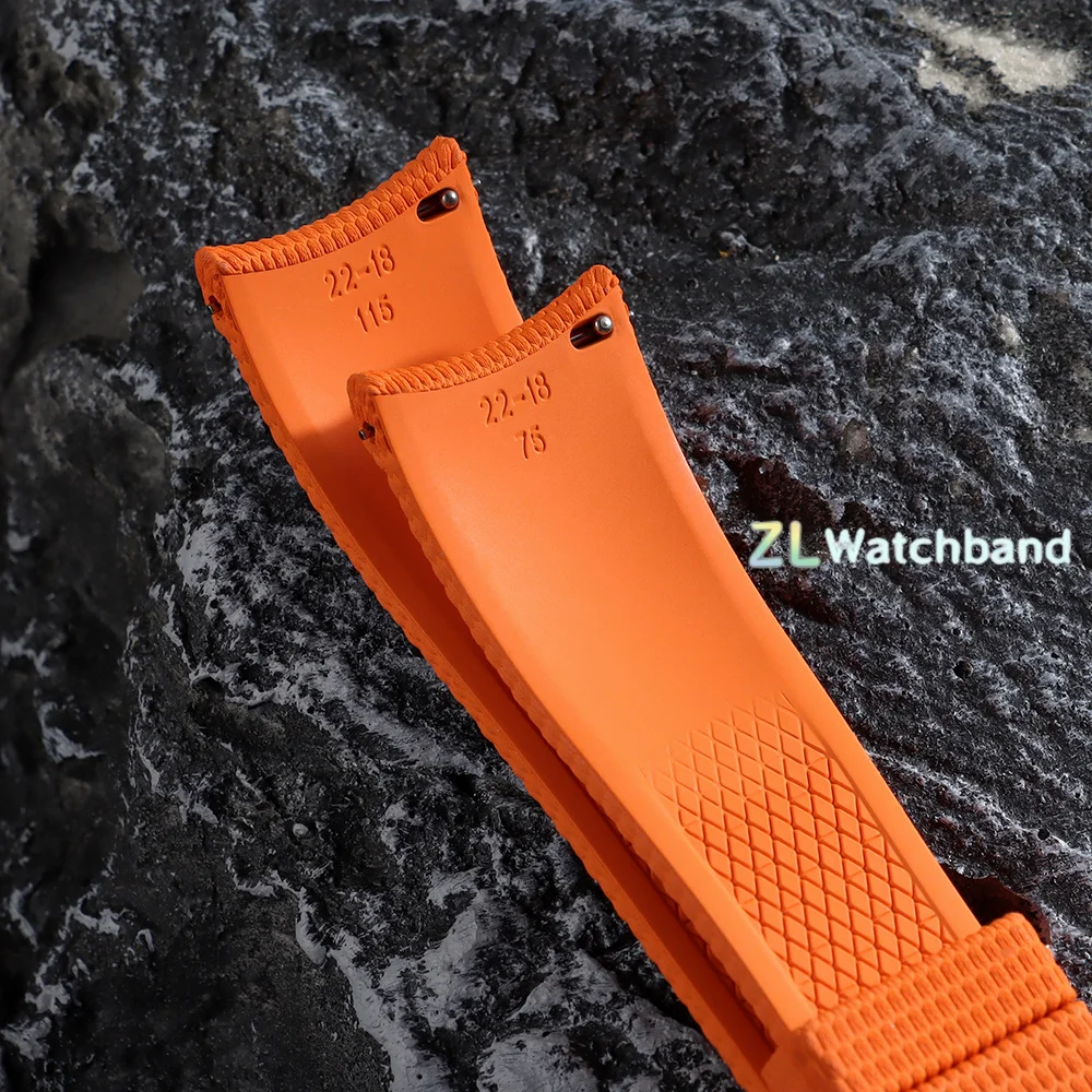 New Curved End Rubber Watch Straps 20mm 21mm 22mm Watch Belt Quick-release FKM Watch Bands Bracelet for Omega for Swatch Men's image 6