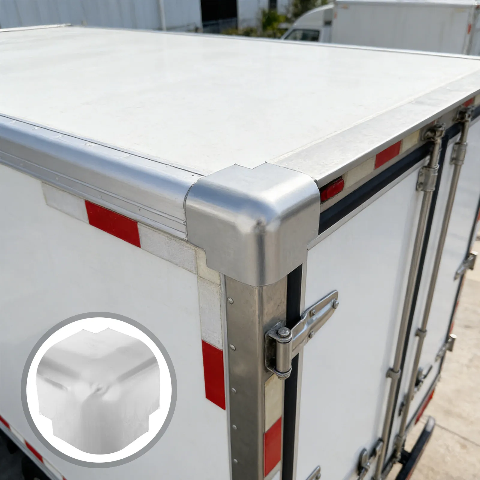 

2Pcs Truck Edge Protectors Reinforced Aluminum Corner Wrap Refrigerated Truck Body Cargo Load Guards Metal Shipping Container