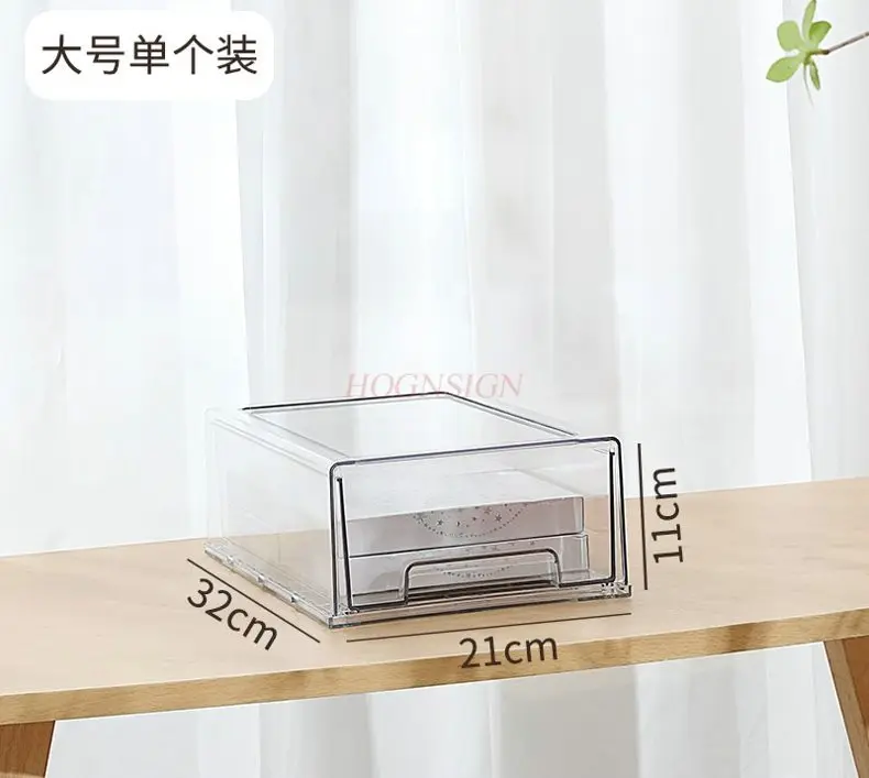 1 قطعة صندوق تخزين من نوع درج شفاف منزلي متعدد الوظائف صندوق تخزين مكتبي قناع الوجه صندوق أدوات مكتبية للوجبات الخفيفة