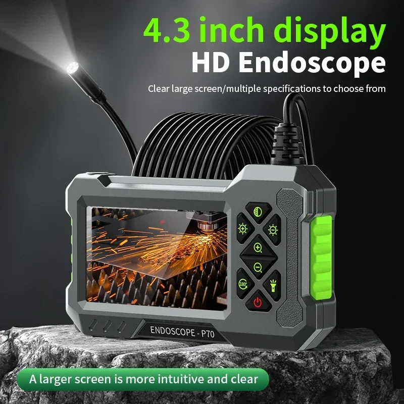 Dual lens/Single Industrial Endoscope Camera IP67 Waterproof 4.3inch Screen Pipe Inspection Camera with Lighting  for Car Repair