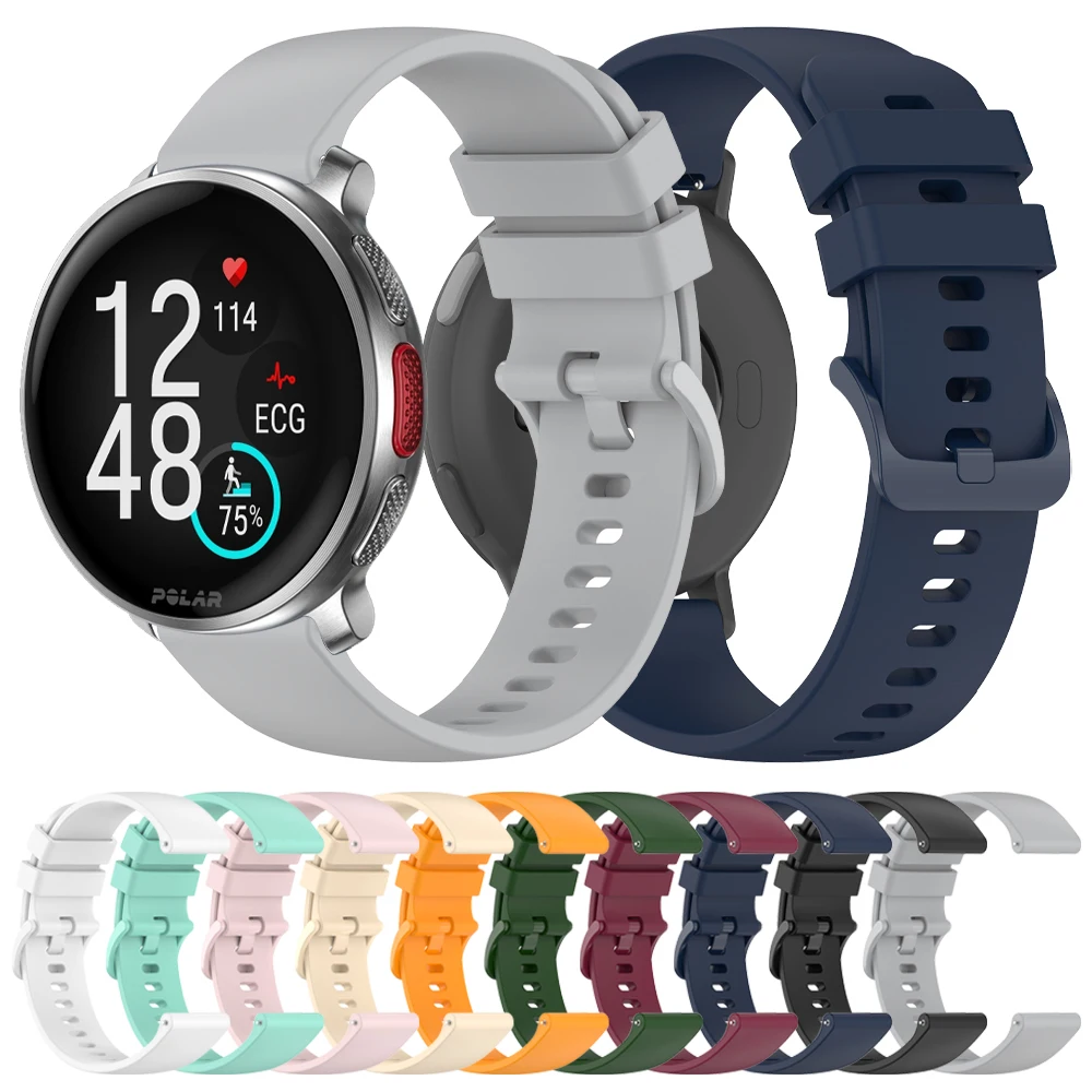 20 22mm Sport Silicone Strap For Polar Vantage V3 M2/M Grit X Pro Titan Wristband For Polar Ignite 3 2 Unite Pacer Band Bracelet