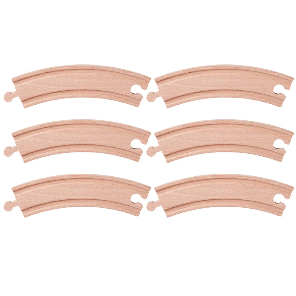 6 Pcs Children’s Toys Track Assembled Train Wooden for Trains Model Supplies Tracks Accessories Khaki