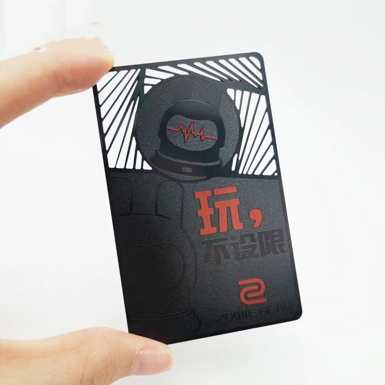 Customized query High Quality Customized Chip Metal 304 Stainless Steel Laser Cut Black Visiting Card Nfc Business Metal Blank C