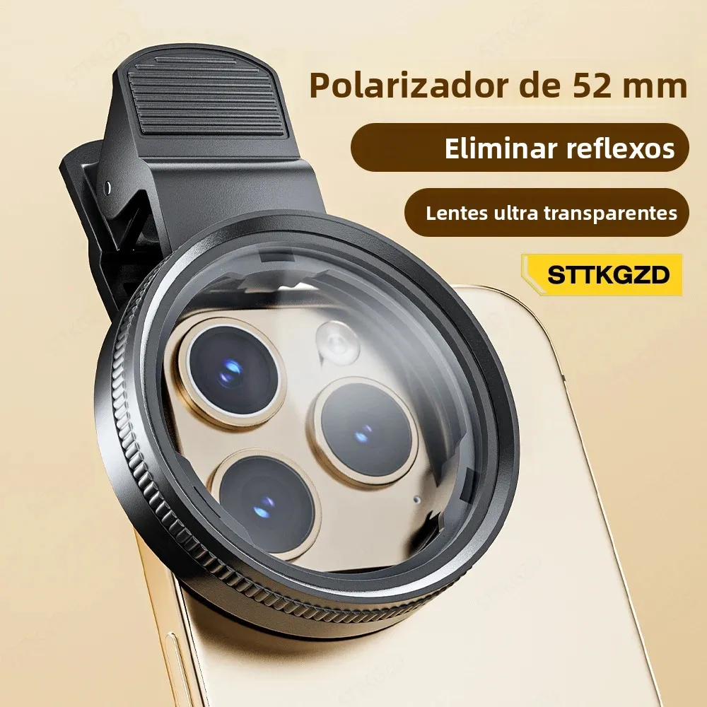 Novo 52mm cpl filtro de lente do telefone móvel clipe acessórios da câmera filtro polarizador circular para canon nikon para todos os smartphones