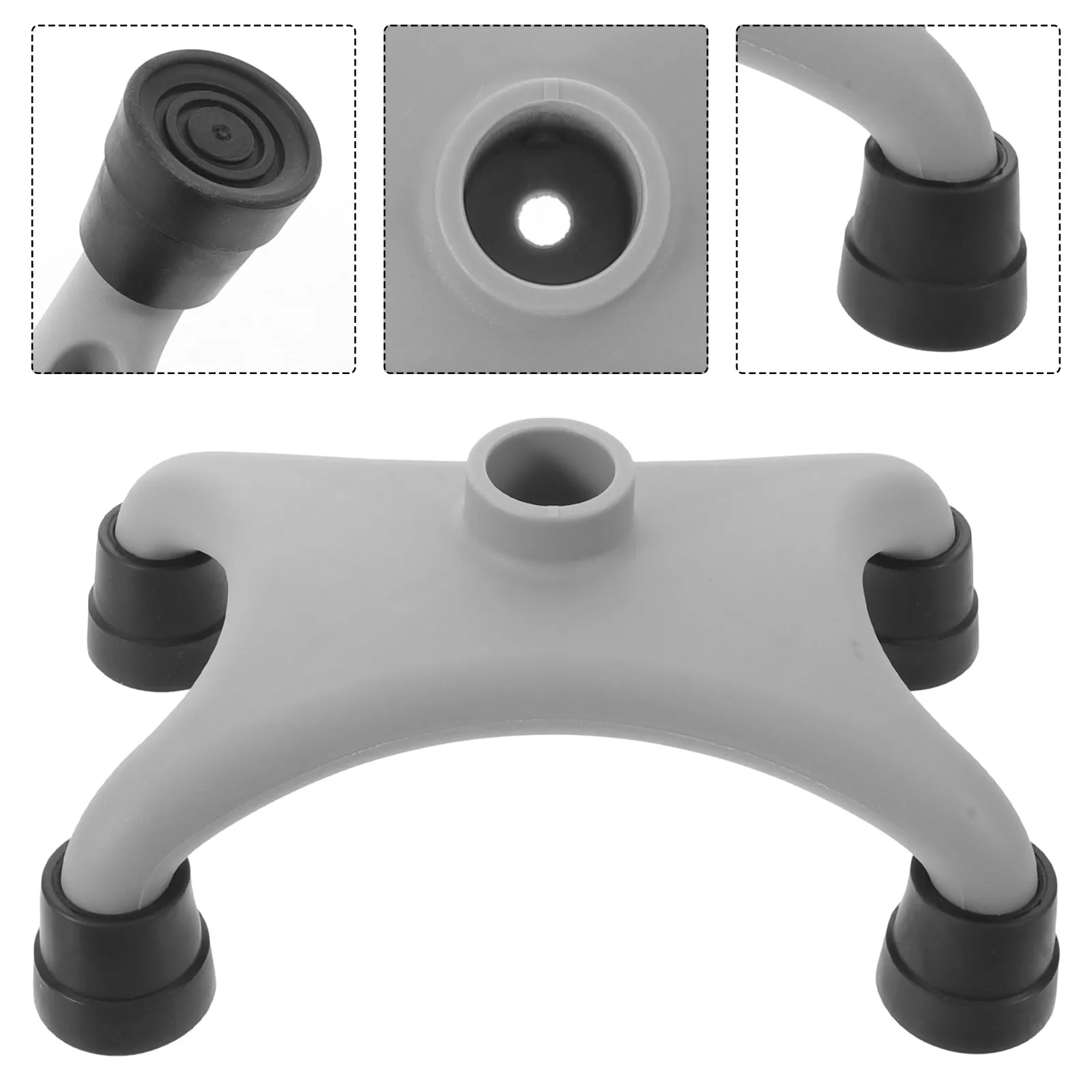 Four Point Plastic Quad Cane Tip Non Slip Self Standing Walking Stick Foot Pad Replacement Elderly Aid Cane Foot Pad