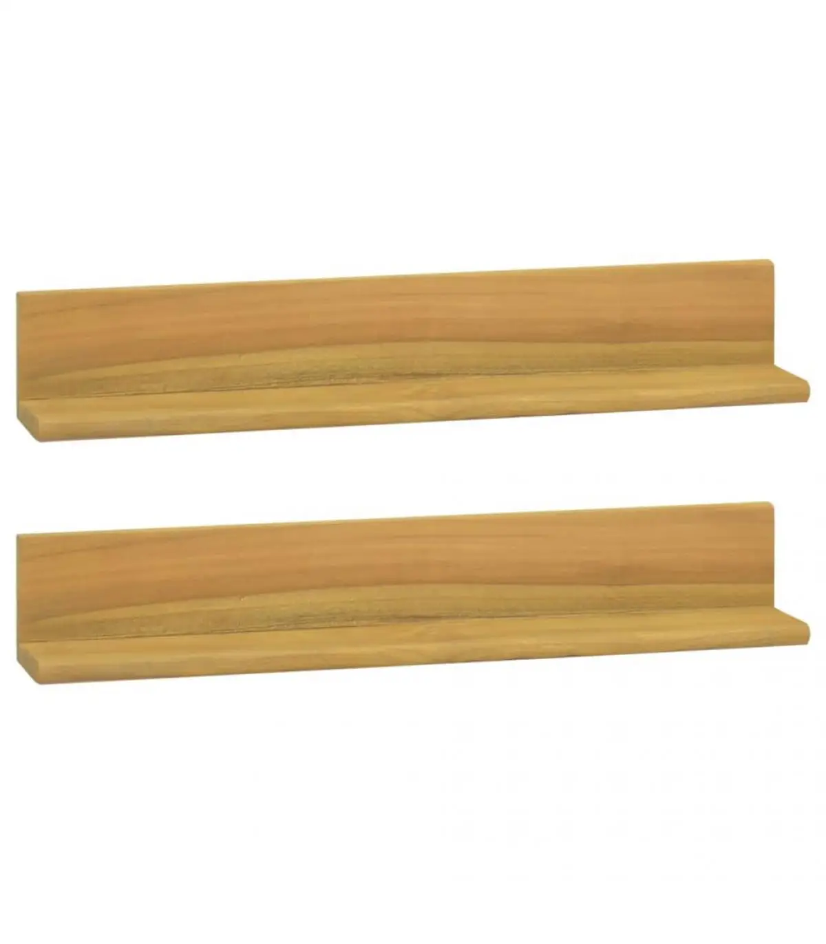 Shelves and shelves wall shelves 2 pieces solid teak wood 60x10x10 cm