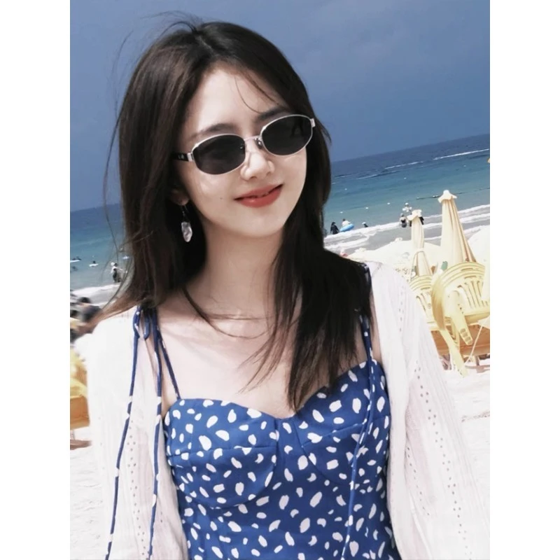 Nieuwe hoogwaardige anti-blauw licht modieuze luxe designer heren- en dames retro ovale zonnebril veiligheidsbril UV400