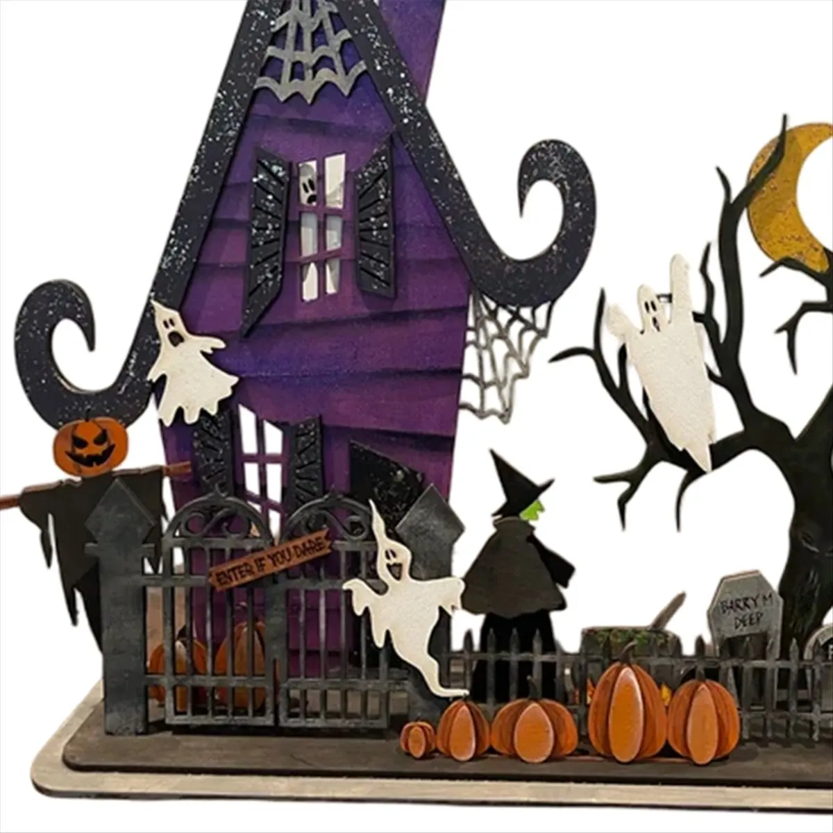 New arrival Halloween Wooden Table Sign Centerpiece Witch Halloween Haunted House Kit for Home Party Hotel Decor