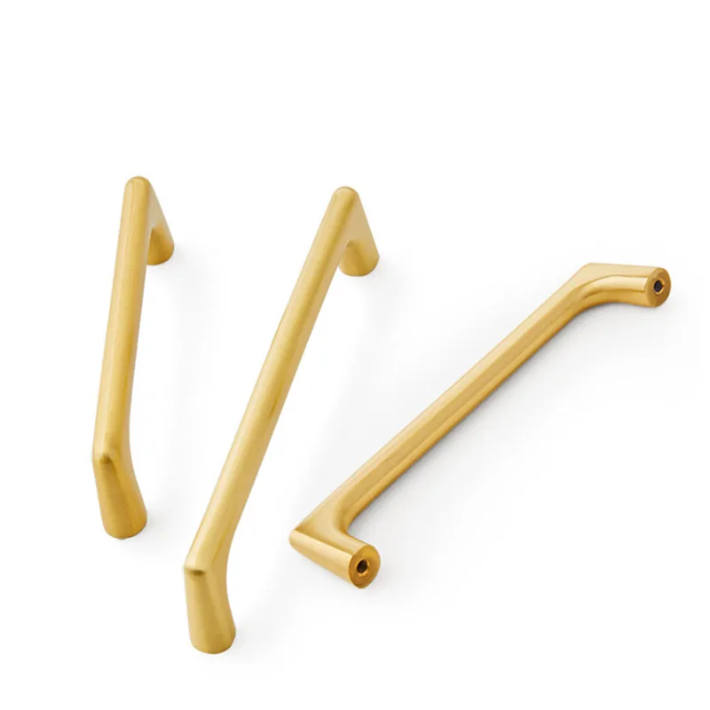 Minimalism Modern Solid Brass Cabinet Handles Furniture Cupboard Pulls Drawer T Bar Kitchen Knobs Wardrobe Handle Hardware