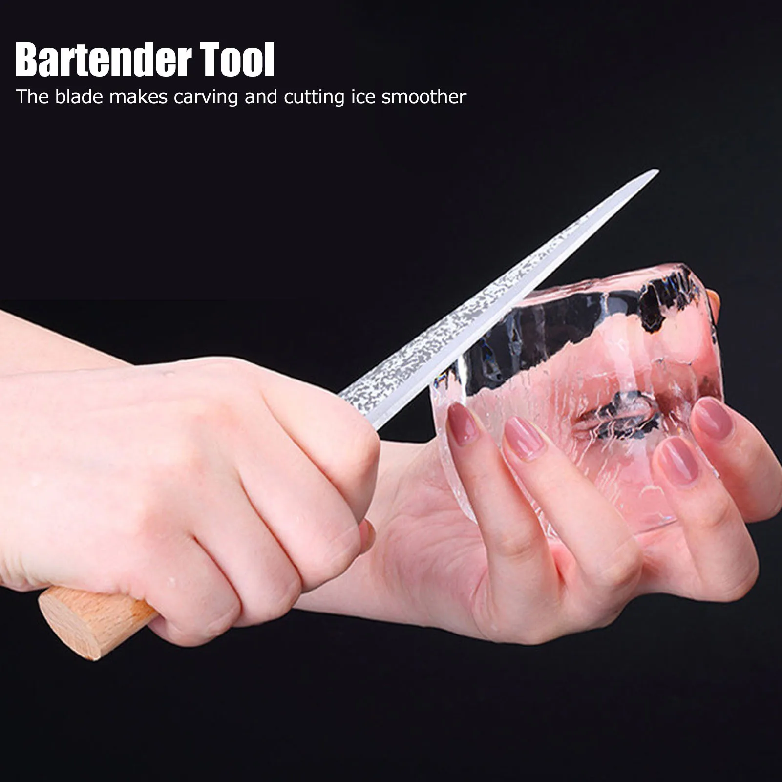 سكين نحت الثلج على الطراز الياباني مع غطاء واقي أداة نادل احترافية لملحقات قضيب كسر نحت الجليد #1