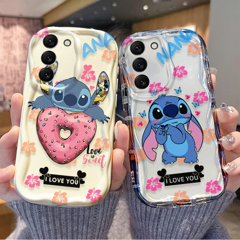 Disney Stitch Wave Case for Samsung Galaxy A34 A33 A32 A31 A30 A20 A24 4G A23 A22 A21S A20S A14 A13 5G A12 A10S A04 A03 Cover