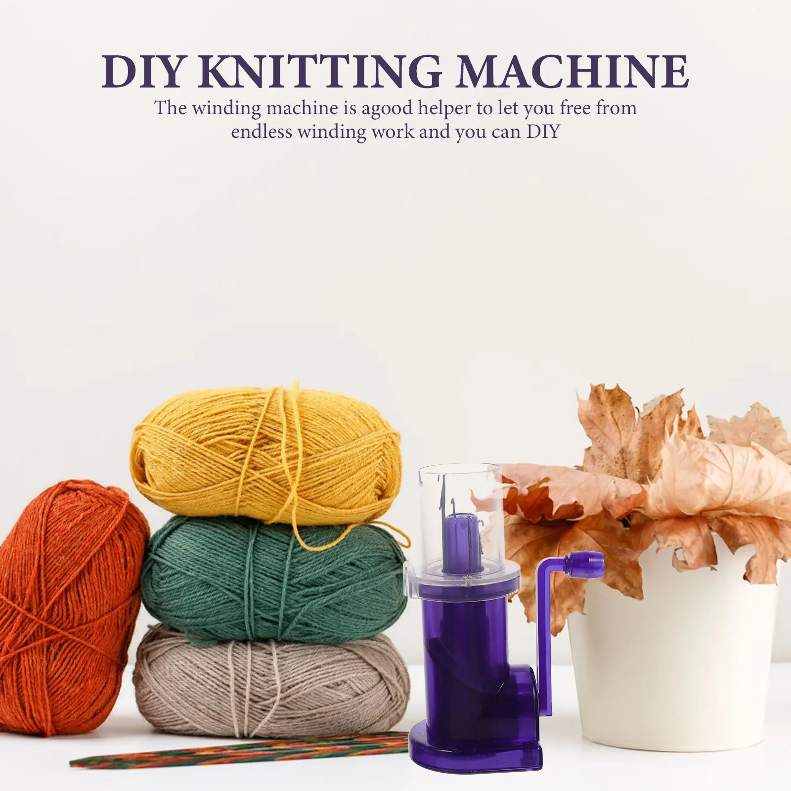 

1Set Manual Hand Operated Winding Machine Durable Plastic Steel DIY Knitting Tool Home Store Craft Weave Accessory Hand