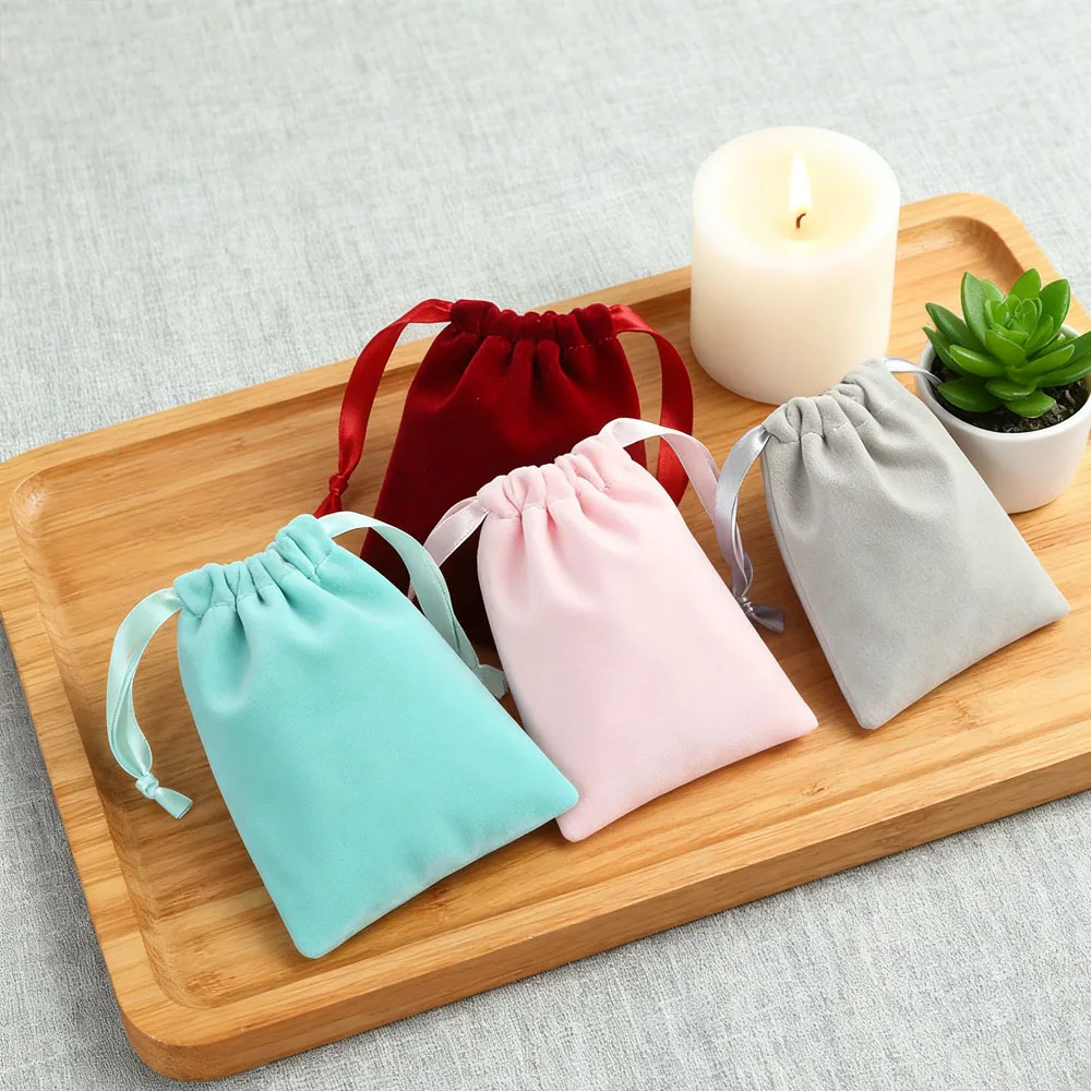 

Thick Velvet Jewelry Bag for Wedding Party Candy Gift Pouch Custom Jewelry Display Earring Bracelets Packing Mariage Organizer