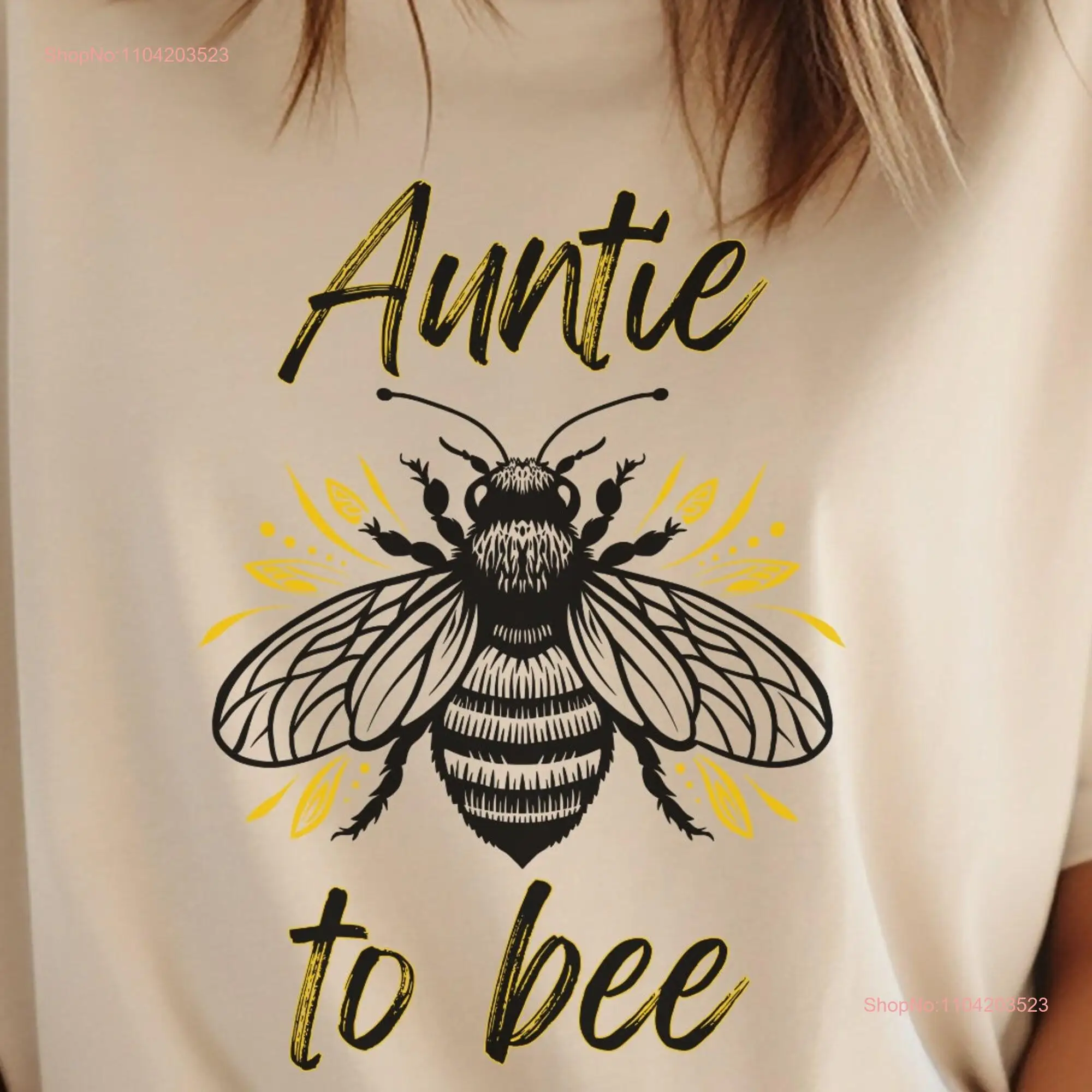 Auntie to Bee t shirt botanical honey aunt gift for sister friend family nephew niece baby shower announcement Bella Canvas tee