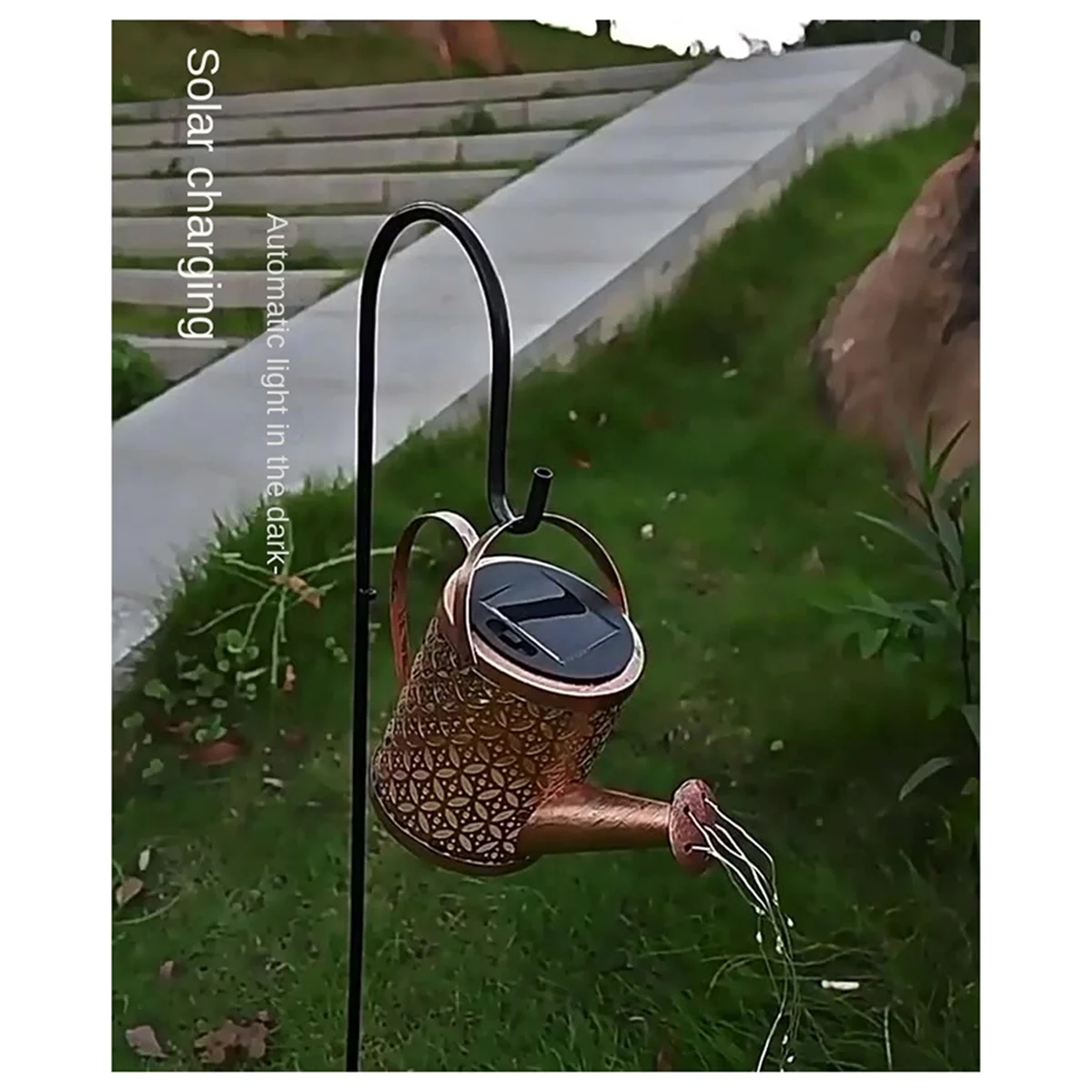 

Солнечные фонари для полива горшков, винтажные металлические светильники для чайника, водонепроницаемые светодиодные гирлянды, солнечные садовые уличные маленькие фонари