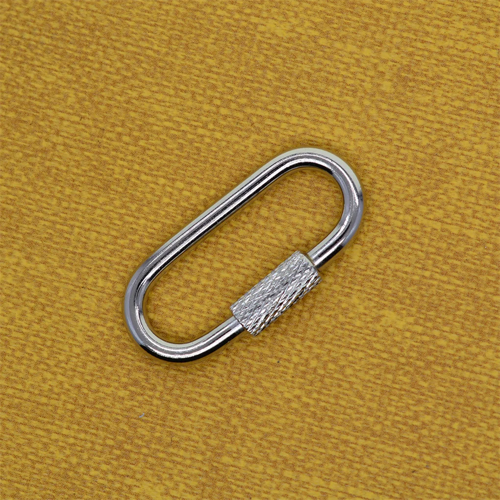 12Pcs Steel Wire Locking Carabiner Portable Heavy Duty Oval Anti-rust Hook Buckle Mountaineering Fishing Carabiners