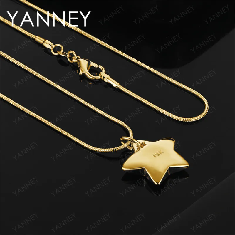 

925 Sterling Silver 18K Gold 16-30 Inch Exquisite Star Pendant Necklace Fashion Women's Gift Jewelry Wedding Accessories
