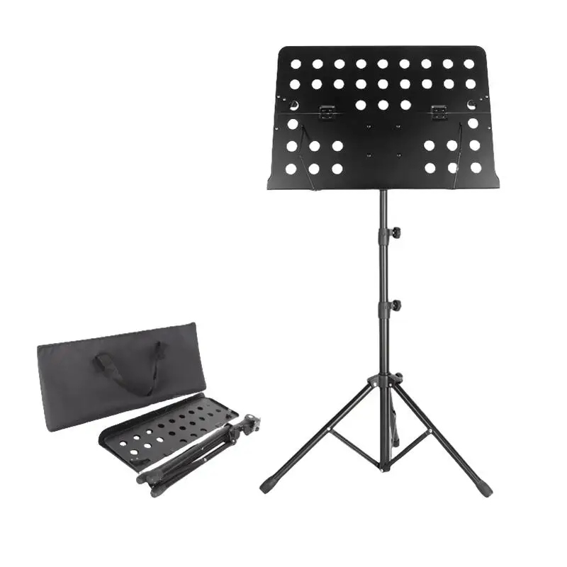 

Foldable music stand portable and adjustable with musician tote bag