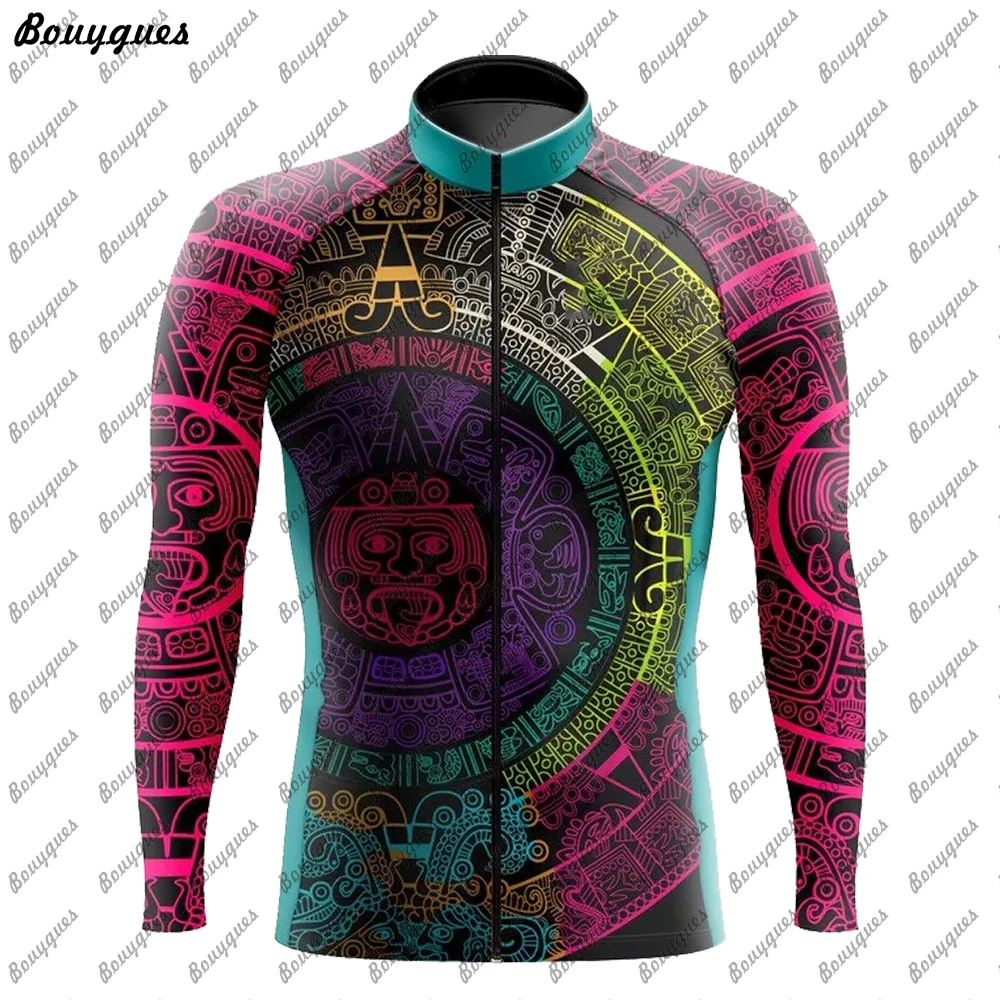 Team Pro Mexico Cycling Jersey Set Long Sleeve Mountain Bike Cycling Clothing Breathable MTB Bicycle Clothes Wear for Mans