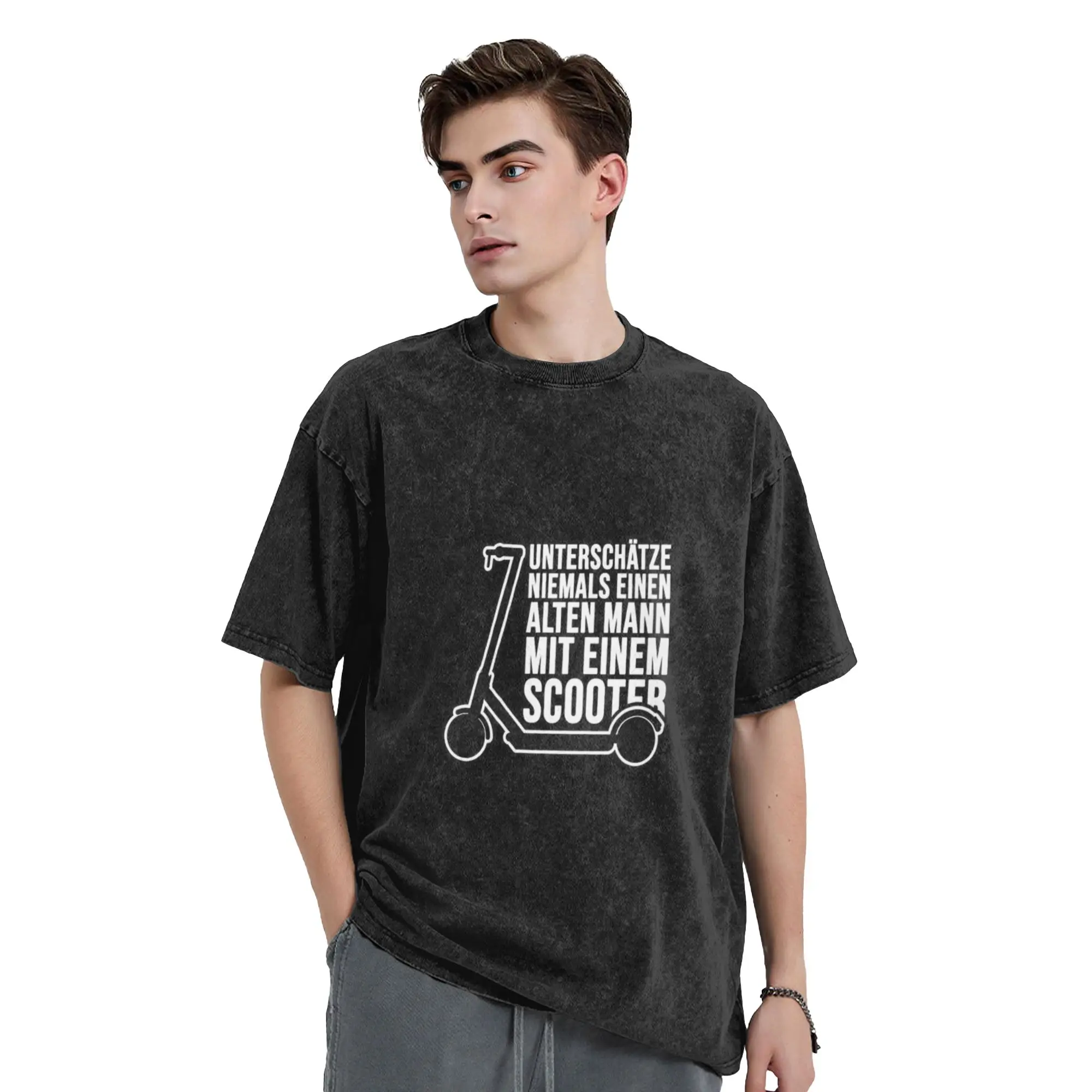 Never underestimate an old man with a scooter Classic Cool A Vintage Oversized Cotton Unisex T-Shirts
