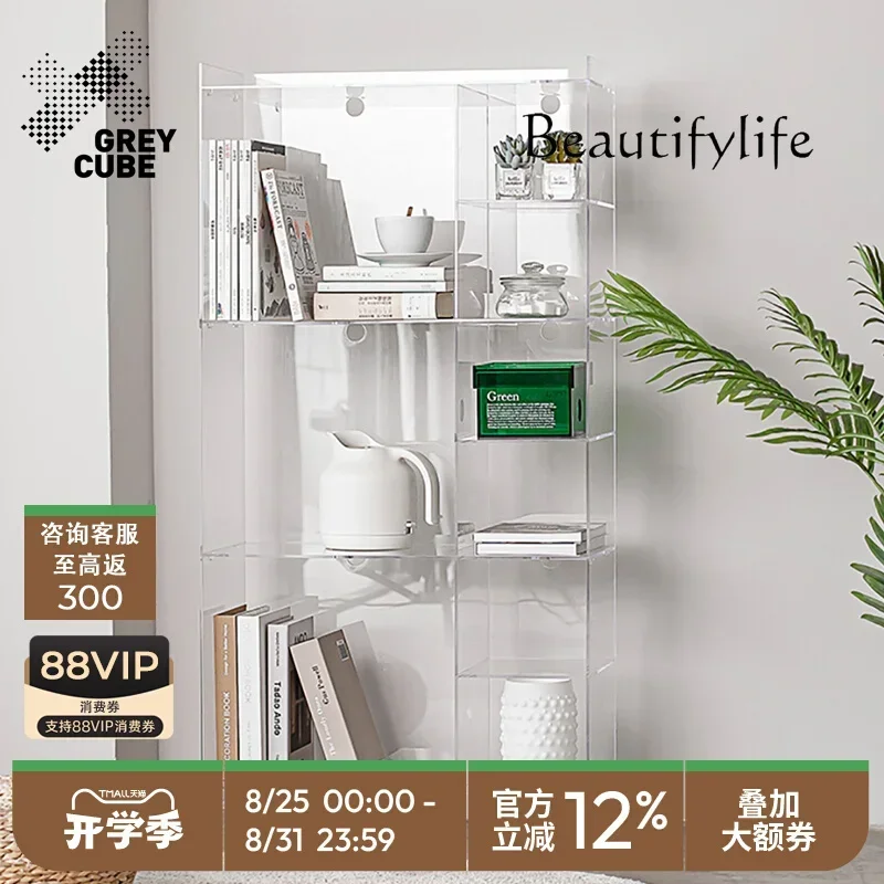 

B YNordic Style Acrylic Bookshelf Creative Living Room Storage Display Rack Bathroom Light Luxury Multi-layer Shelf