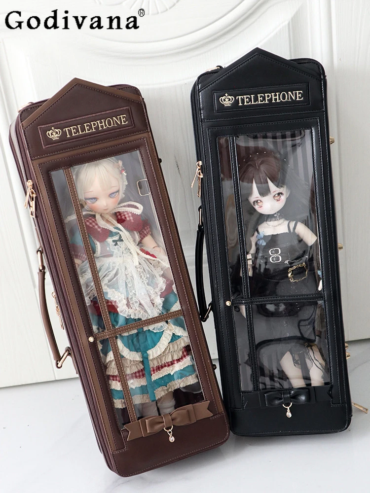

Japanese Original Lolita 1/4 BJD Doll Bag Telephone Booth Outing Crossbody Bags JK Cosplay Comic Exhibition Shoulder Pain Bag
