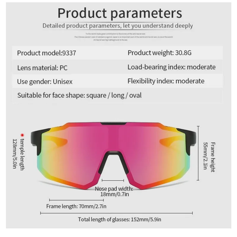 Fahrradbrille Sonnenbrille für Männer Frauen Radfahren Sonnenbrille Brille Outdoor Sport Sonnenbrille – Detail 7