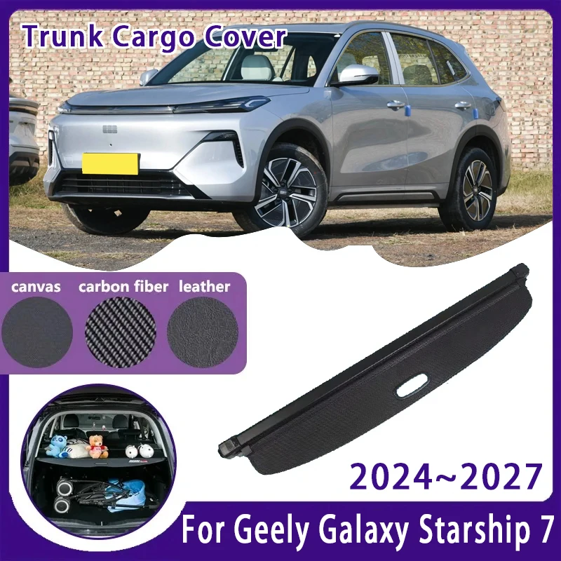 

Car Trunk Curtain Cover For Geely Galaxy Starship 7 EM-i P145 2024~2027 Retractable Trunk Rack Partition Shelter Car Accessories