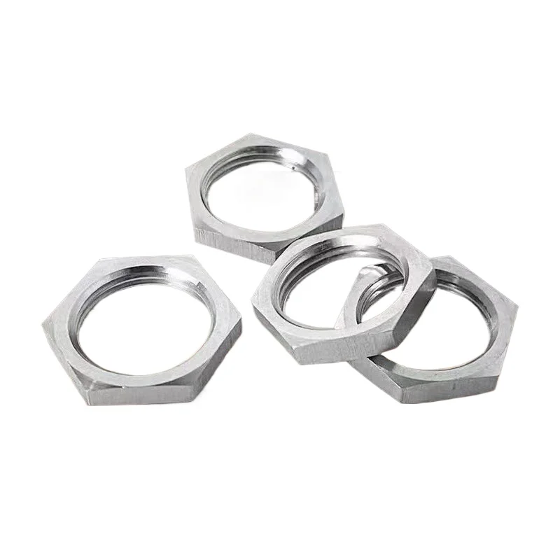 304 Stainless Steel Hex Thin Lock Nut M22*1.5 Anti Loose Fine Thread Pipe Union Coupling Nut Water Pipeline Fastening Lock Cap