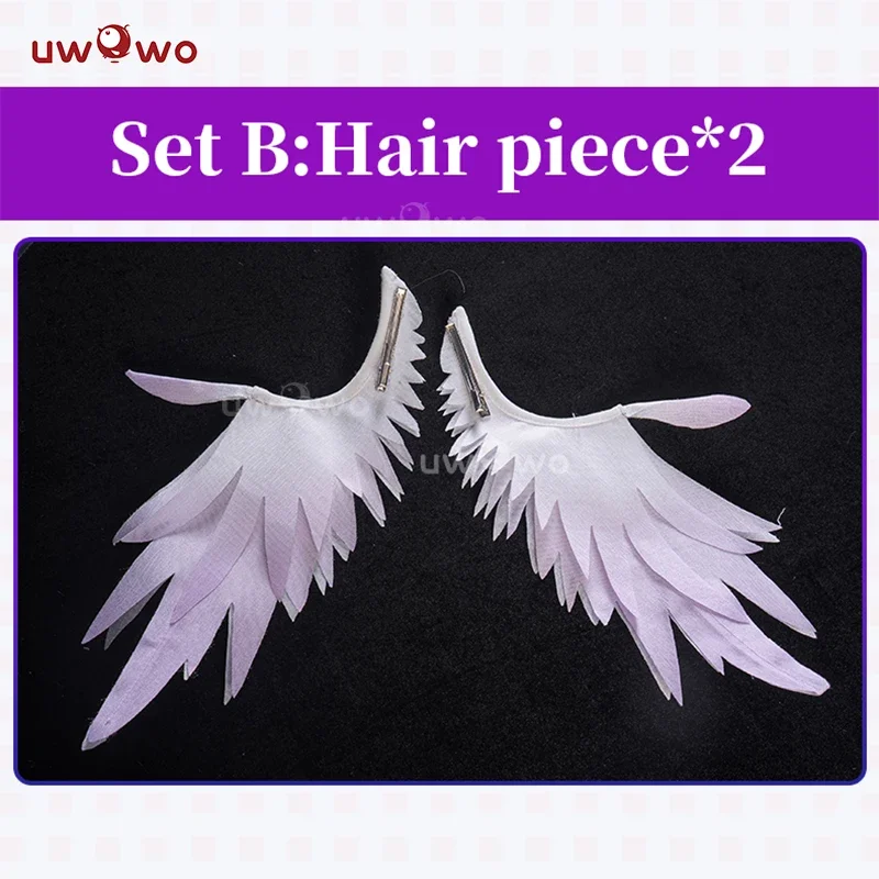 재고 있음 UWOWO 로빈 코스프레 게임 Honkai 스타 레일 로빈 메이드 코스프레 의상 날개 헤드 피스 할로윈 역할 놀이 Outfi@0Z*