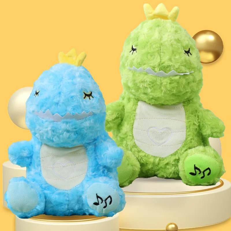 Atmungsaktives, leuchtendes Dinosaurier-Plüschtier, weiches, leuchtendes Stofftier, beruhigender Schlafbegleiter für Kinder, Babys, beruhigender Schlafenszeitkomfort