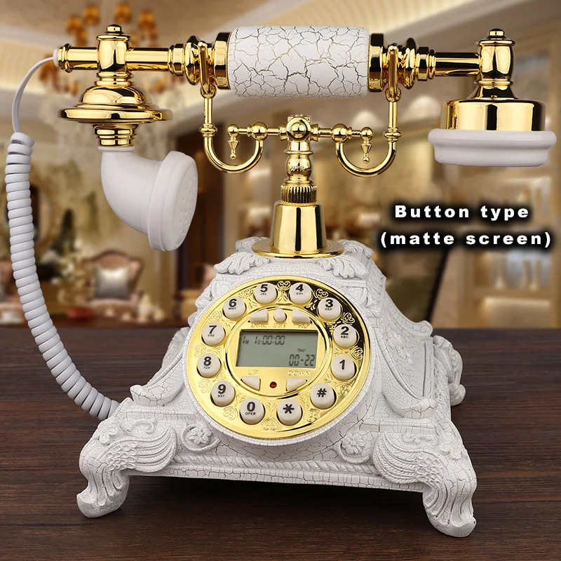 Retro American Style Rural Corded Fixed Telephones Europe Vintage Fashion Turntable Old Phone Nostalgic Landline Home Office