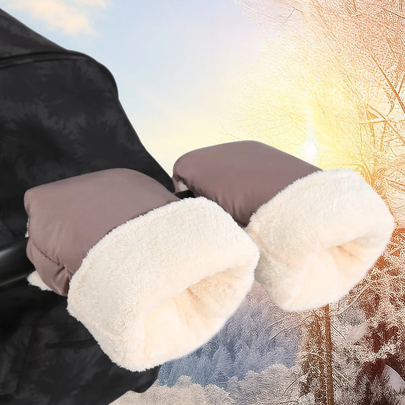 

Stroller Gloves 1 Pair Winter Windproof Warm Simple Style Universal Prams Gloves Waterproof Baby Stroller Accessories