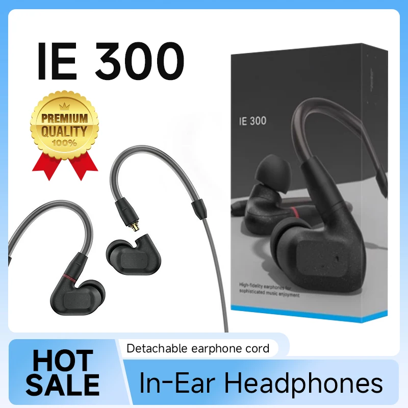 IE 300 In-Ear Headphones audiophile headphones removable cord flexible ear hook, high frequency bright