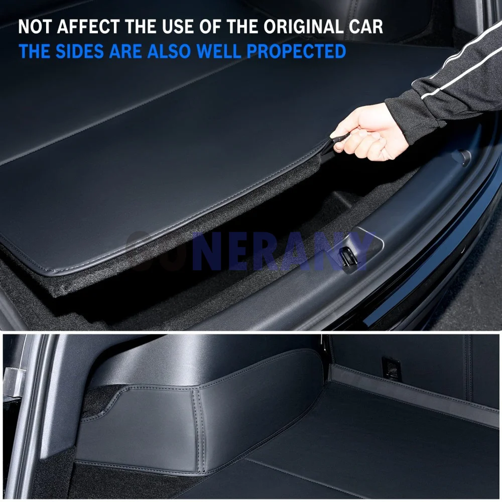 Custom Fit Trunk Mat for 2017-2023 Tesla Model Y 3 5 Seater Cargo Mat Liner Trunk Pet Mat Rear Seat Cover Durable PVC Leather