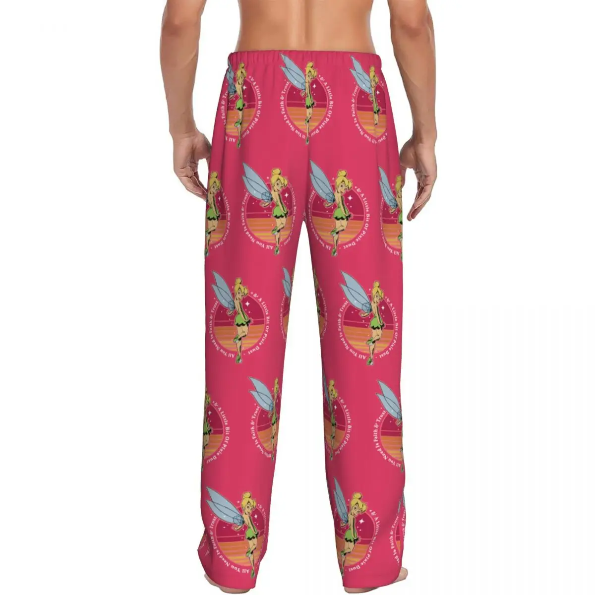 Custom Print Men Tinker Bell Pajama Pants Fairy Sleepwear Sleep Lounge Bottoms with Pockets