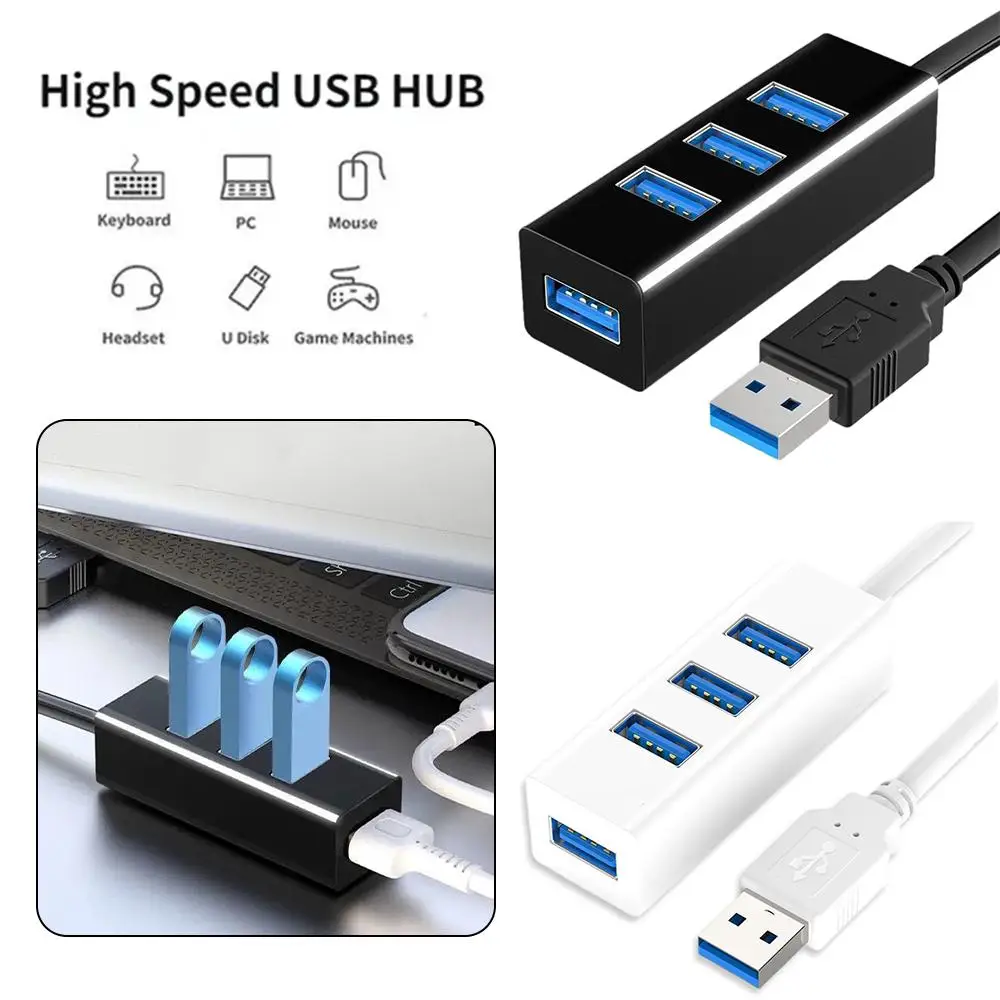 4 Ports USB Hub 2.0 High Speed Multi USB Splitter Adapter OTG For Xiaomi Lenovo PC Computer Accessories 30/120cm P1D4