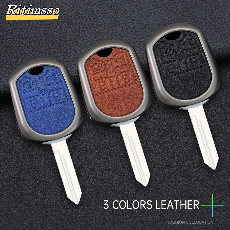 Zinc Alloy Car Key Case Cover for Ford Explorer Flex Taurus Edge F-150 Smart Keyless Enter Fob 5 Buttons Car Accessories