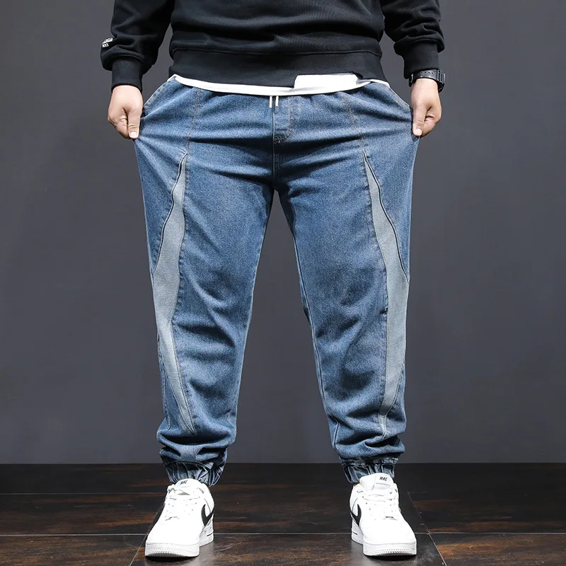 Jogger Jeans Men Denim Pants Plus Size 8XL Fashion Patchwork Jeans Casual Elastic Waist Denim Pants Male Big Size Trousers