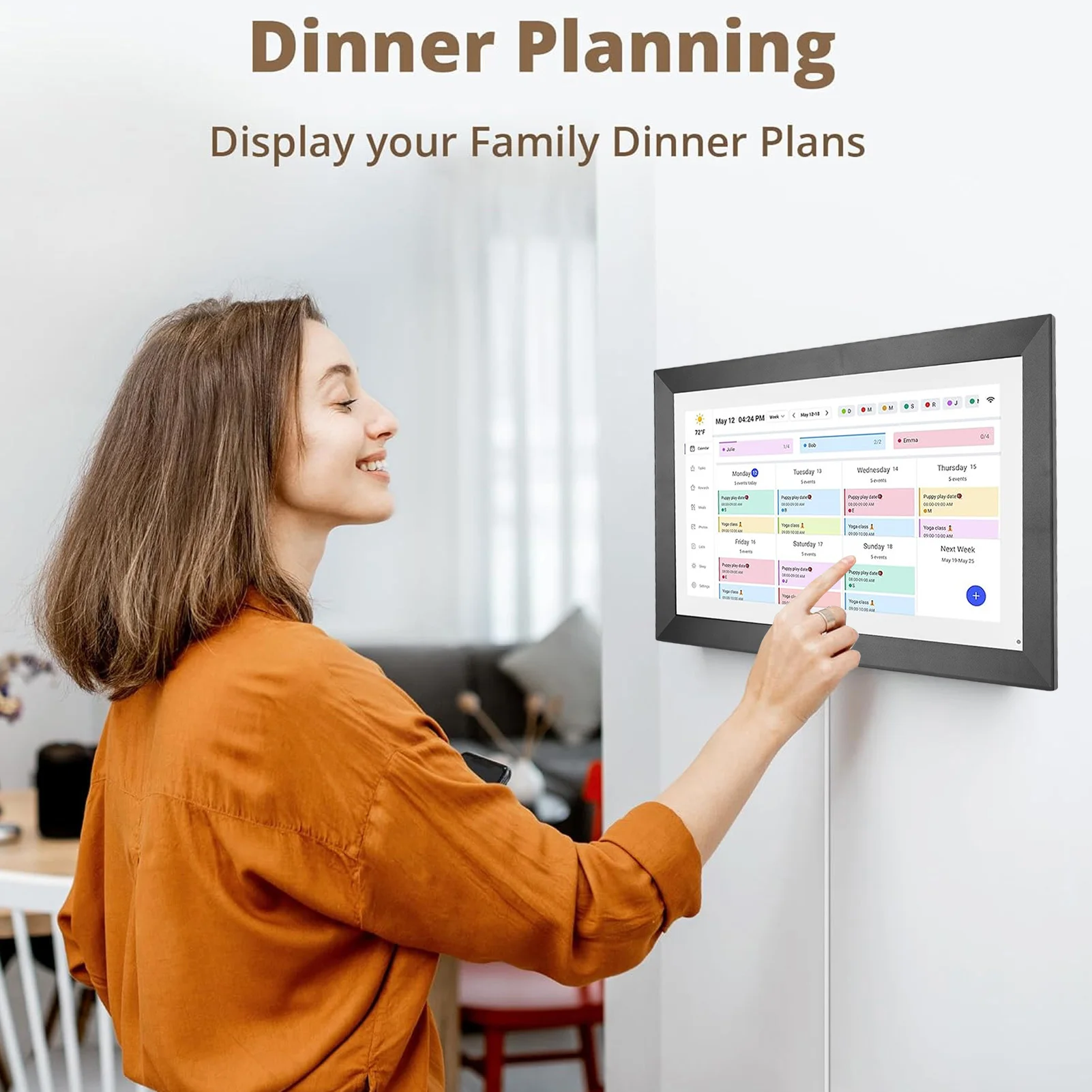 Умный цифровой календарь 1080P 15,6-дюймовый сенсорный экран Wi-Fi интерактивный дисплей настенный планировщик цифровой календарь с приложением для семьи 32 ГБ