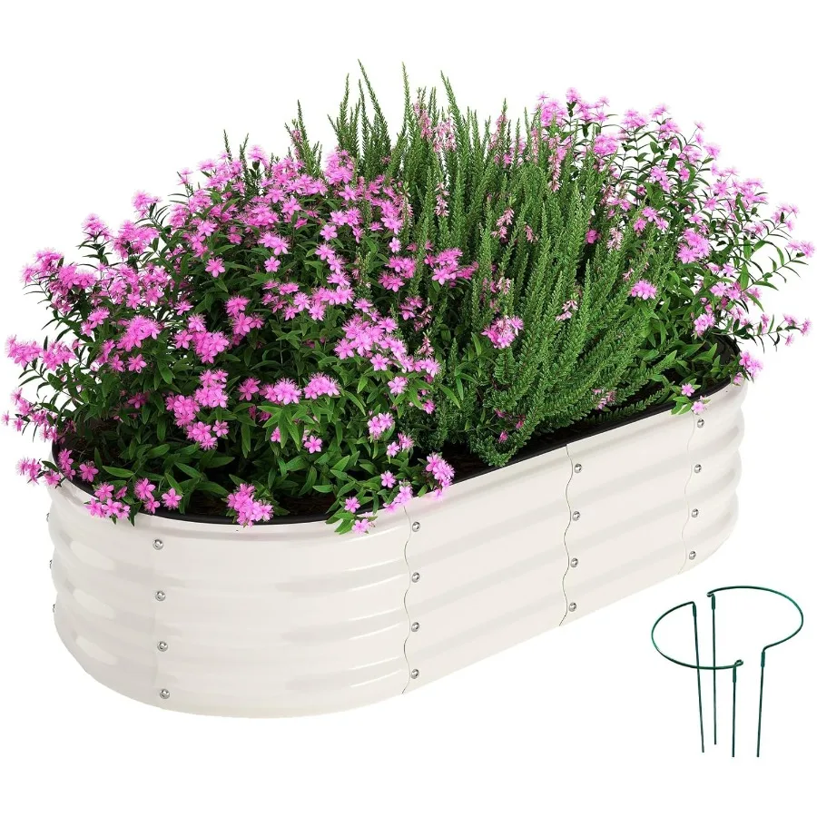 

Galvanized Metal Planter Raised Garden Bed Kit for Gardening Outdoor 4x2x1ft Planter Grow Garden Box Raised Flower Bed Long Veg