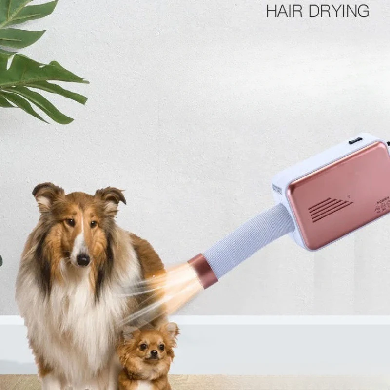 Pet Grooming Hair Dryer with Brush, 2 in 1, High Power, Mute and Noise Reduction, Suitable for Cat and Dog, Household