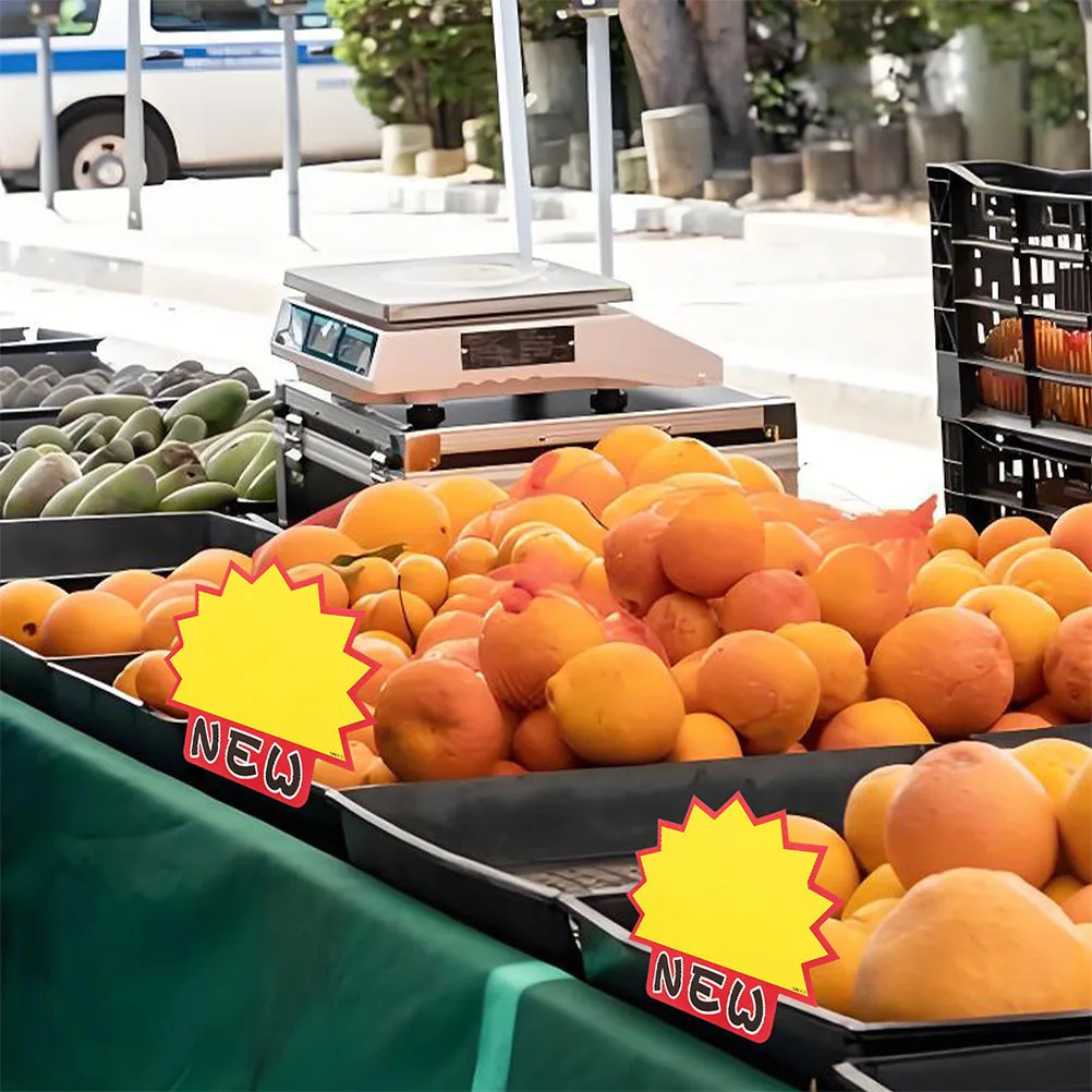 200 Stück Preisschilder Einzelhandelsgeschäft leere weiße Papieretiketten für Supermarkt-Verkaufsschilder Commerce Display Werbung