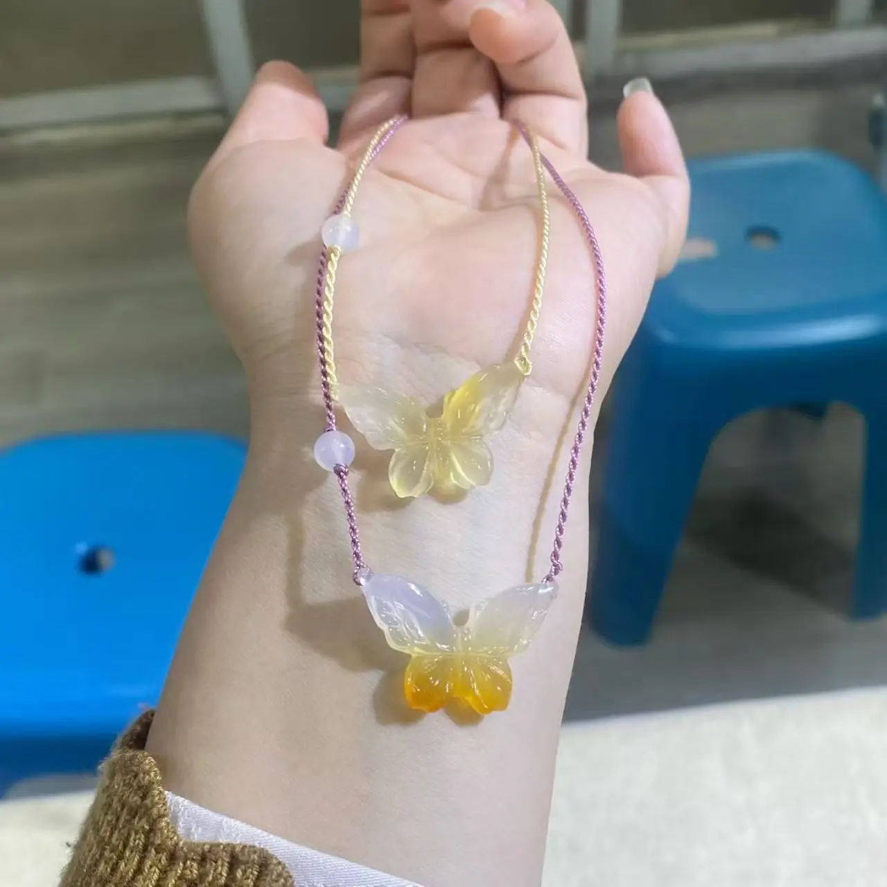 Natural High Ice Jade Marrow butterfly Pendant Pendant Necklace For Women clavicle chain Necklace Fine Jewelry with Certificate