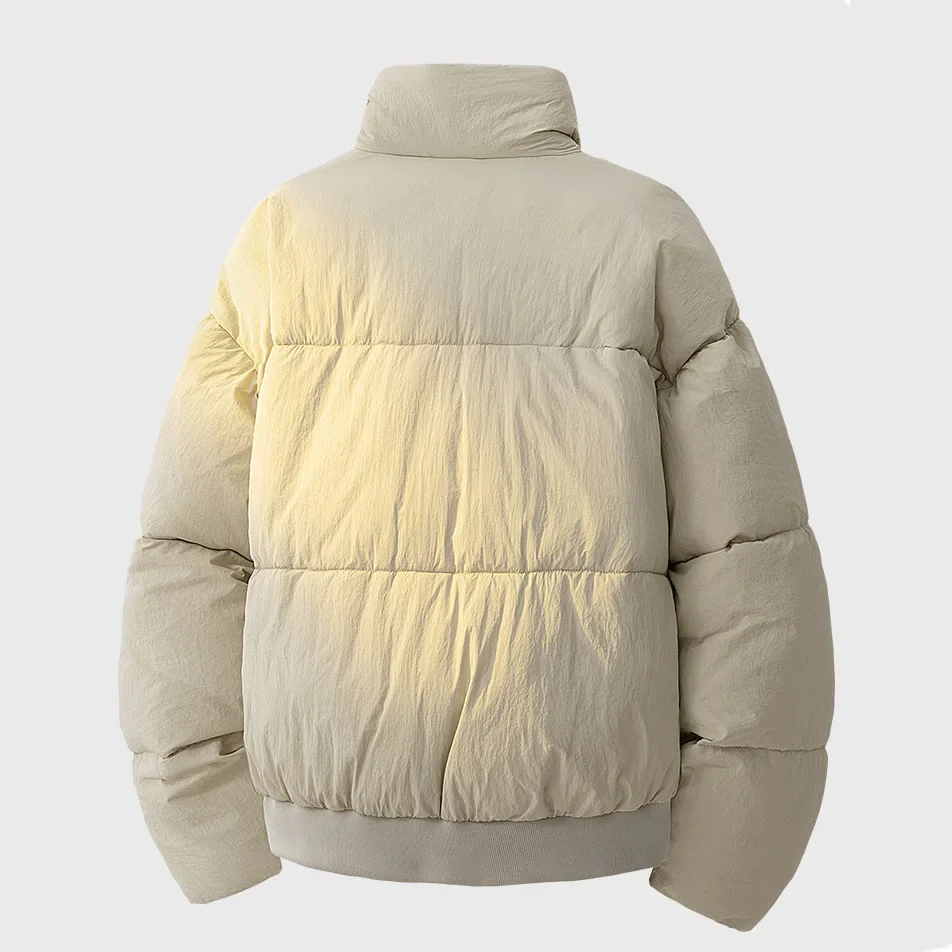 Man Down Jacket Winter Simple Solid Color Stand Collar Male Outerwear Thicken Cold-proof Long Sleeve Loose Versatile Men Coat