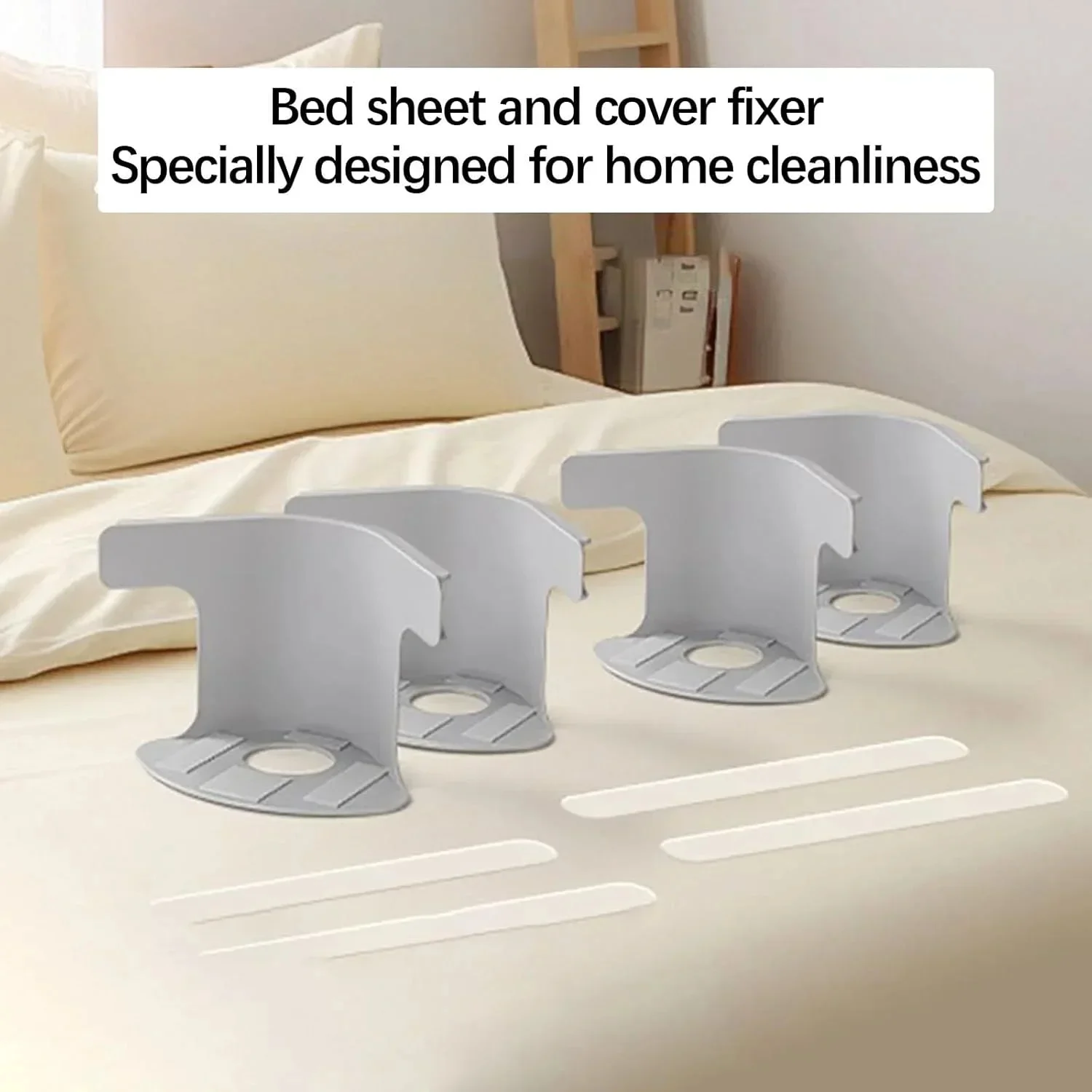 

Invisible Bedspread Secure Holder with Heavy-Duty Mattress Straps Sheets Slot Locks Bedsheet Corner Tightener Clips Universal