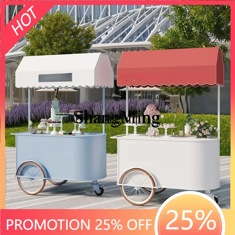 

SM home new snack dining car scenic mobile sales booth car with display table trolley