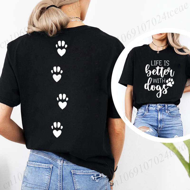 Graphic T-shirts Women All I Need Is Coffee and My Dog Print Fashion Casual Tshirt Woman T Shirt Short Sleeve Fashion Summer Tee