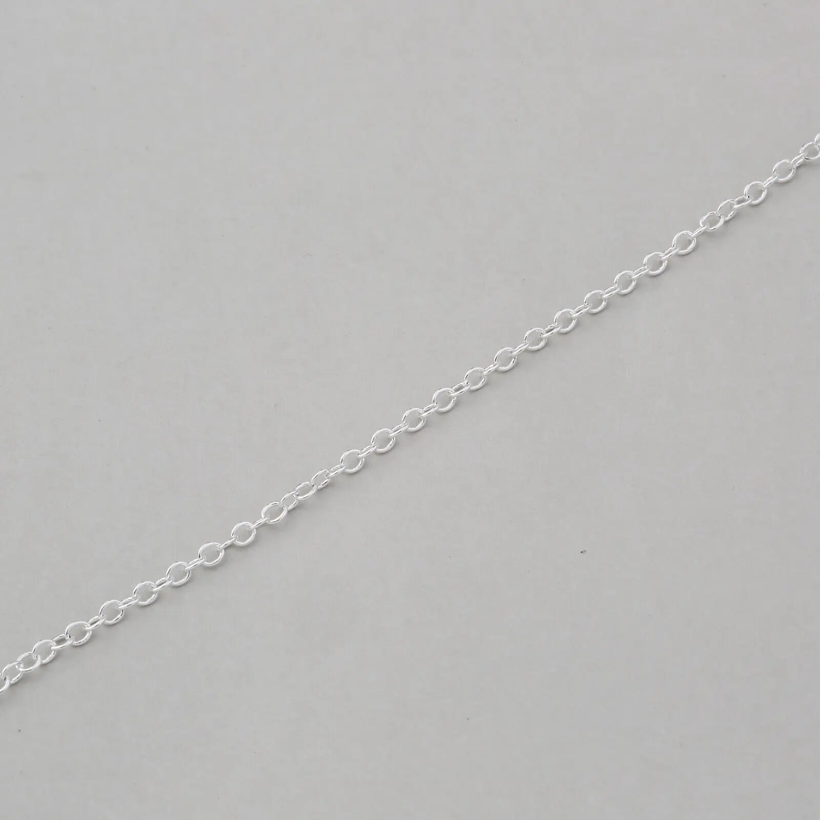 الجملة 5 قطعة/الوحدة 925 الفضة سلسلة قلادة ، أزياء الرجال/النساء DIY مجوهرات رولو سلسلة 1 مللي متر قلادة 16 18 20 22 24" #4